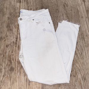 Just USA Distressed Skinny Cutoff White Jeans Pants 31